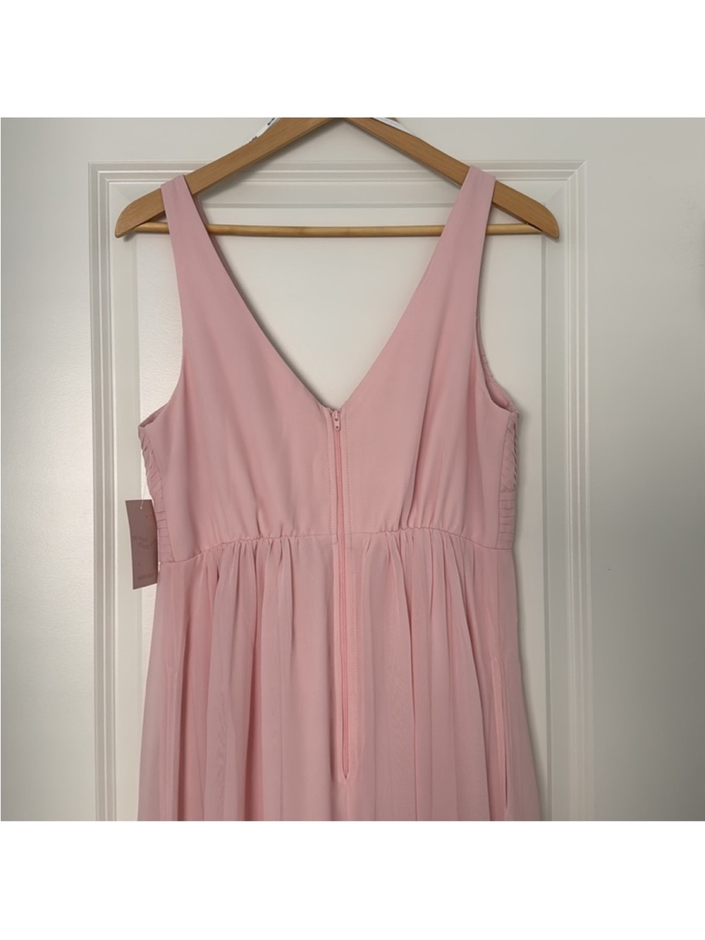 Birdy Grey Blush Pink Chiffon Laurie Maxi Dress M - Picture 3 of 10
